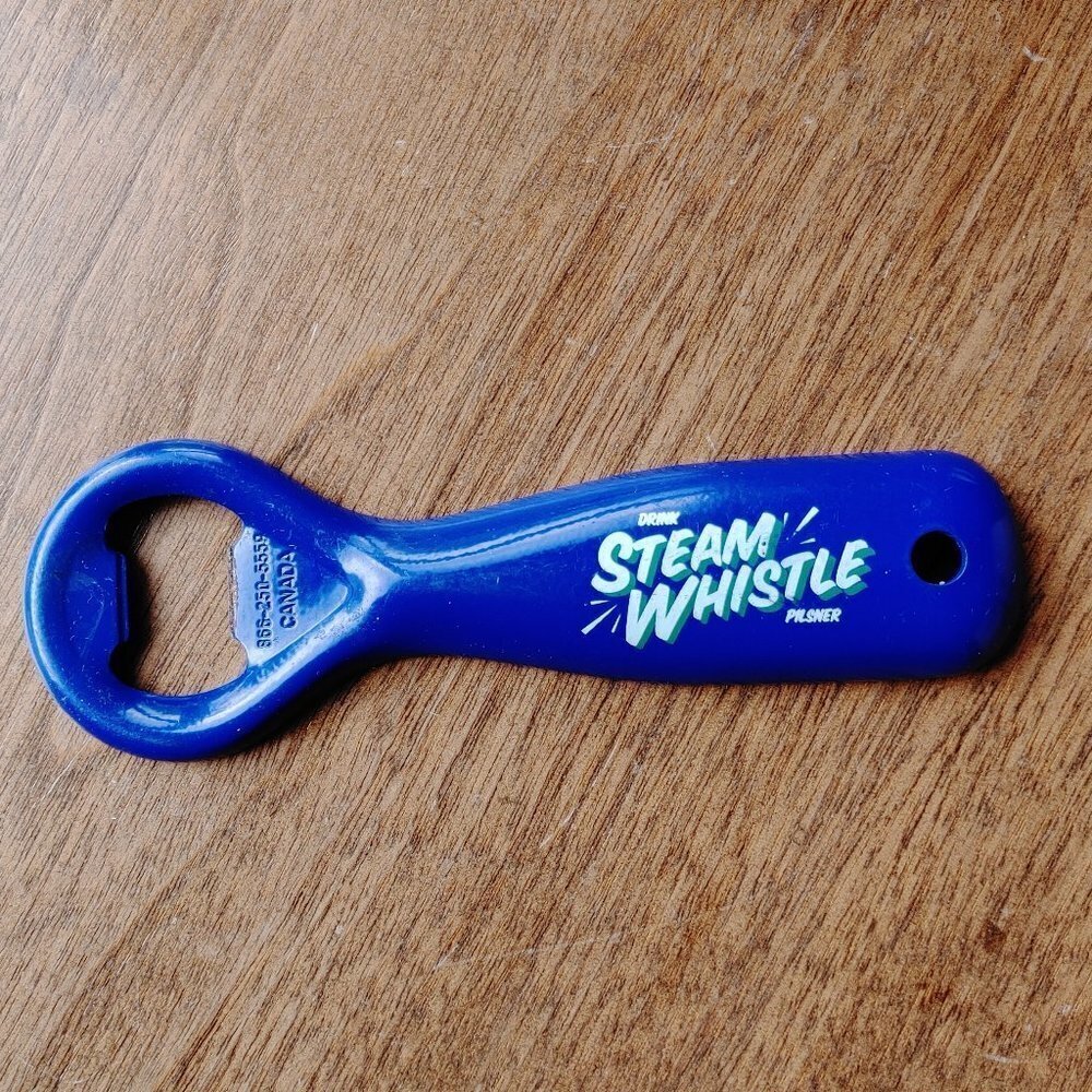 RARE Blue Steam Whistle Bottle Opener "Drink Steam Whistle Pilsner"